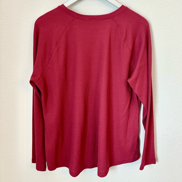 ☀️ NWOT EDDIE BAUER Waffle-Knit Raglan Long Sleeve Crew - Picture 4 of 10